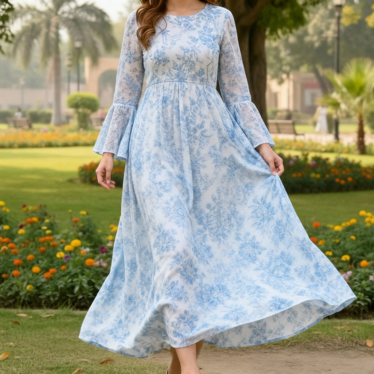 Silk and Saffron Audra Floral Long Dress