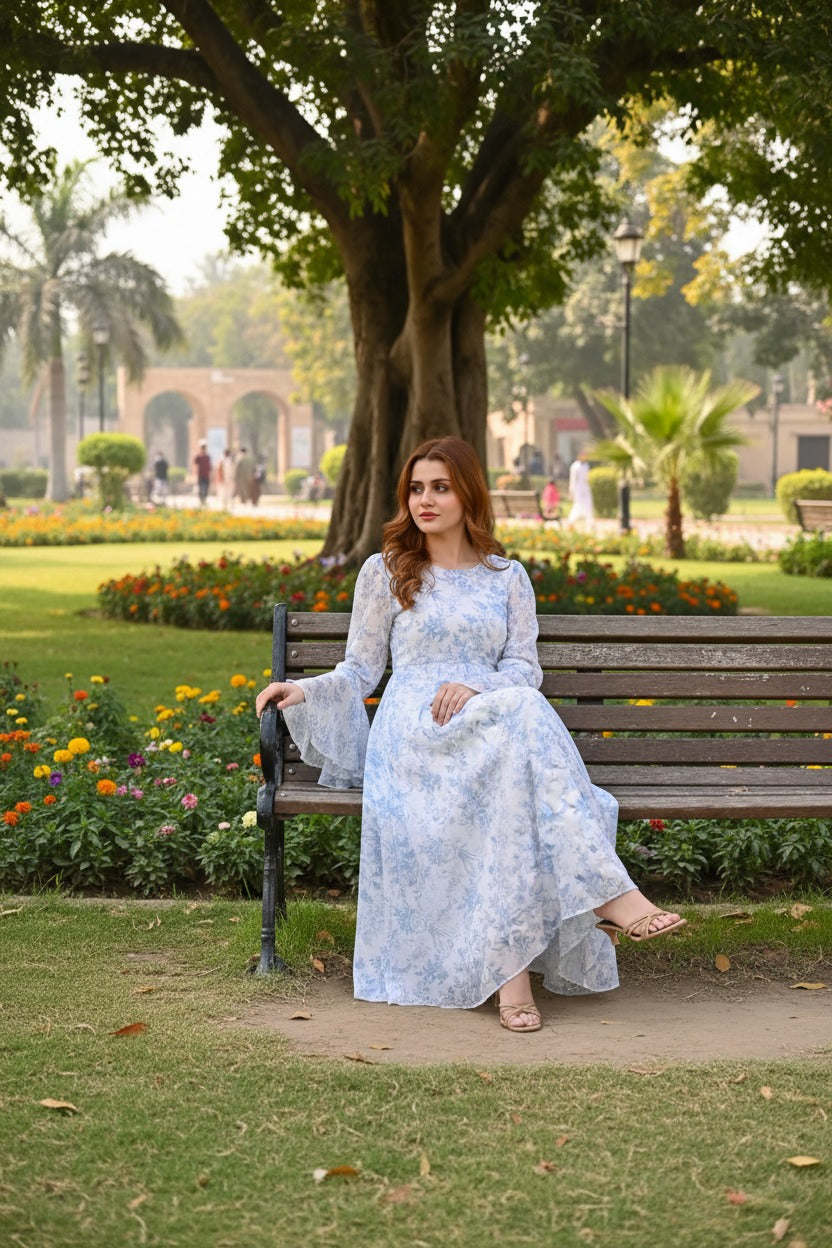 Silk and Saffron Audra Floral Long Dress