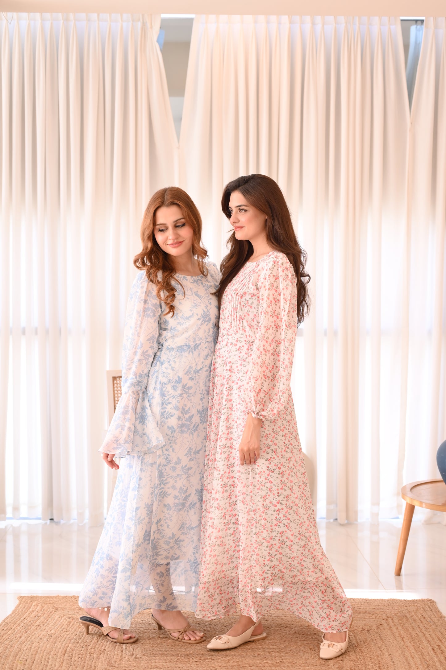 Silk and Saffron Audra Floral Long Dress - Main Image