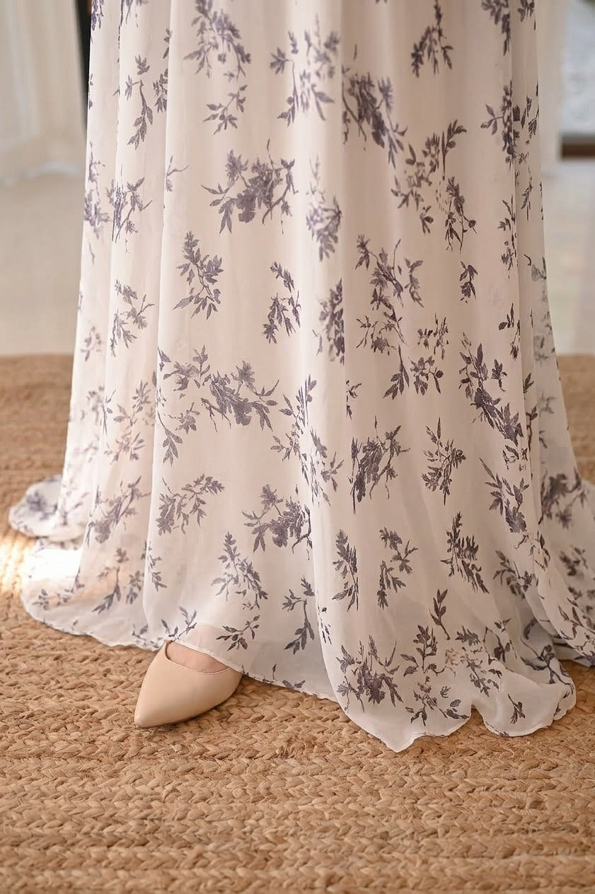 Calla Floral Long Dress by Silk and Saffron
