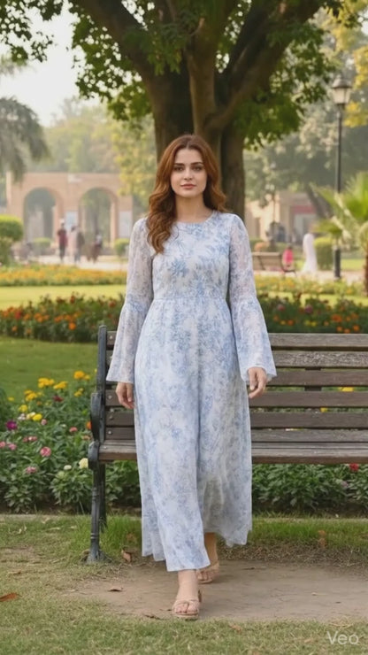 Silk and Saffron Audra Floral Long Dress